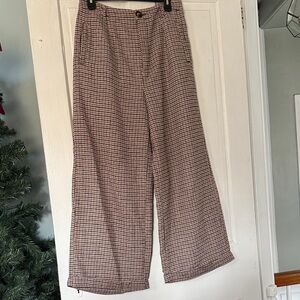 Houndstooth high waisted wide leg pants